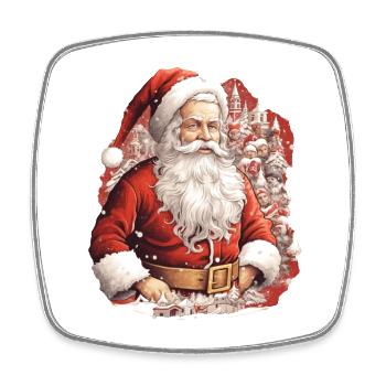 Weihnachtsmann - Viereckiger Kühlschrankmagnet - Weiß - Vorne