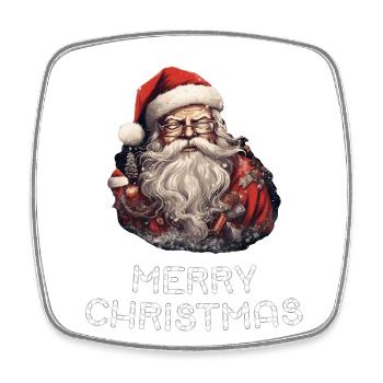 Weihnachtsmann - Marry Christmas - Viereckiger Kühlschrankmagnet - Weiß - Vorne