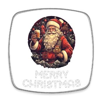 Père Noël - Marry Christmas - Magnet carré - blanc - Devant