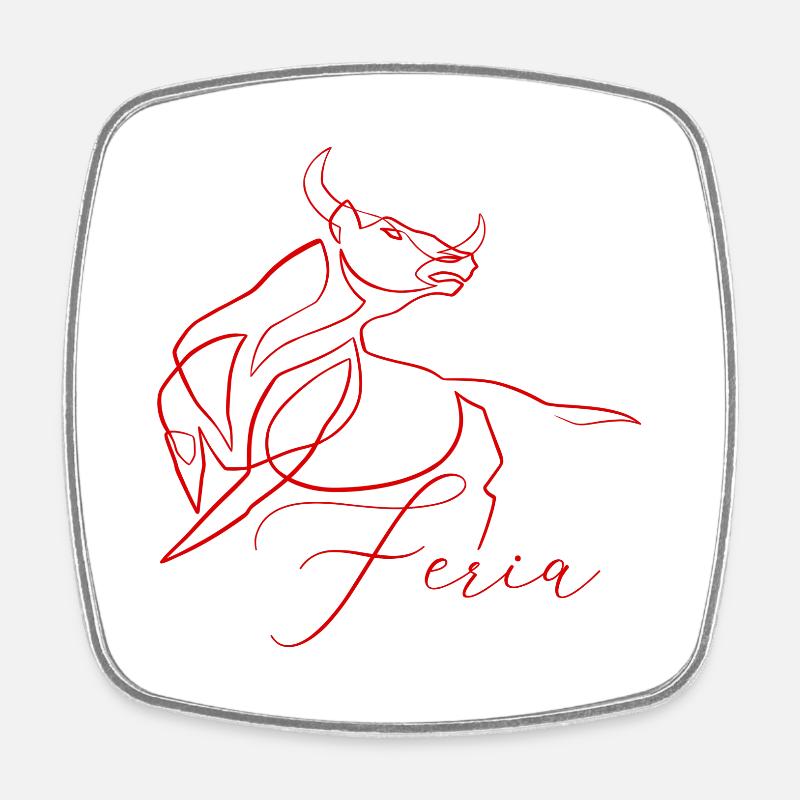 Feria line art - Magnet carré - blanc