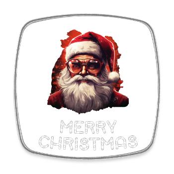 Weihnachtsmann - Marry Christmas - Viereckiger Kühlschrankmagnet - Weiß - Vorne
