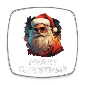 Père Noël - Marry Christmas - Magnet carré - blanc - Devant