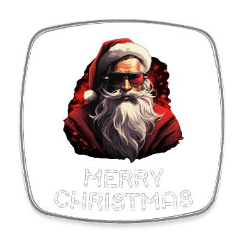 Weihnachtsmann - Marry Christmas - Viereckiger Kühlschrankmagnet - Weiß - Vorne