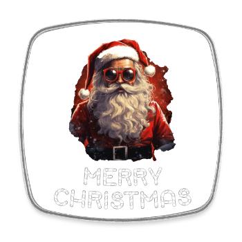 Weihnachtsmann - Marry Christmas - Viereckiger Kühlschrankmagnet - Weiß - Vorne