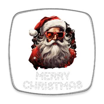 Weihnachtsmann - Marry Christmas - Viereckiger Kühlschrankmagnet - Weiß - Vorne