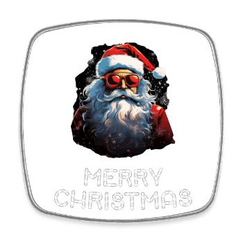 Père Noël - Marry Christmas - Magnet carré - blanc - Devant
