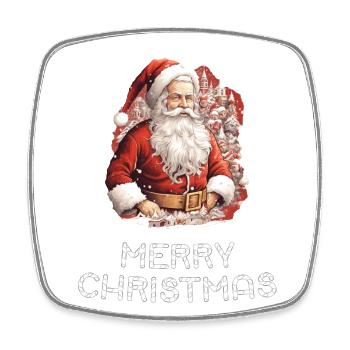Weihnachtsmann - Marry Christmas - Viereckiger Kühlschrankmagnet - Weiß - Vorne