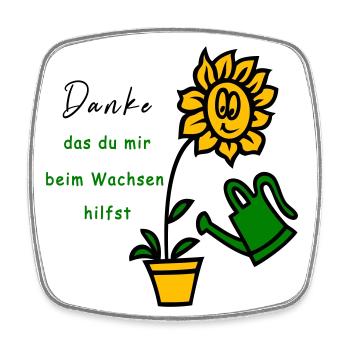 Sonnenblume, Garten, Danke - Viereckiger Kühlschrankmagnet - Weiß - Vorne