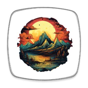 Landschaft - Viereckiger Kühlschrankmagnet - Weiß - Vorne