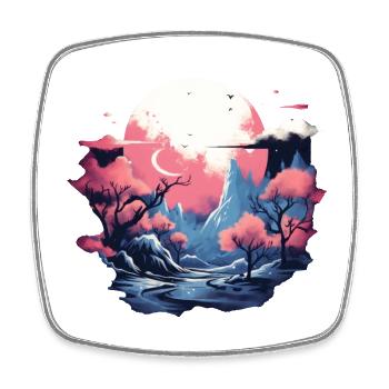 Landscape - Square fridge magnet - white - Front