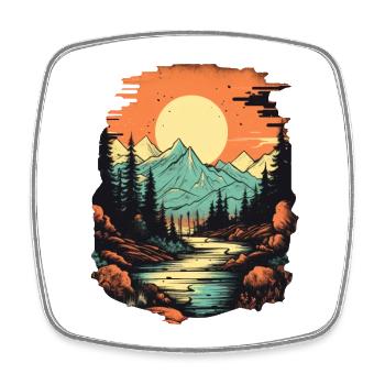 Landschaft - Viereckiger Kühlschrankmagnet - Weiß - Vorne