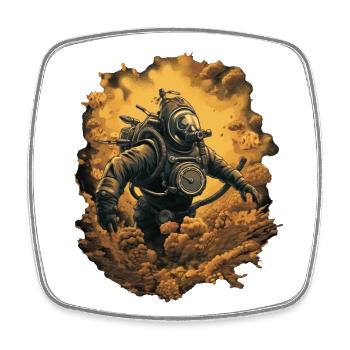 Taucher - Viereckiger Kühlschrankmagnet - Weiß - Vorne