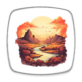 Landschaft - Viereckiger Kühlschrankmagnet - Weiß - Vorne