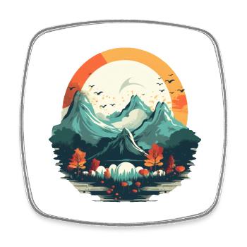 Landschaft - Viereckiger Kühlschrankmagnet - Weiß - Vorne