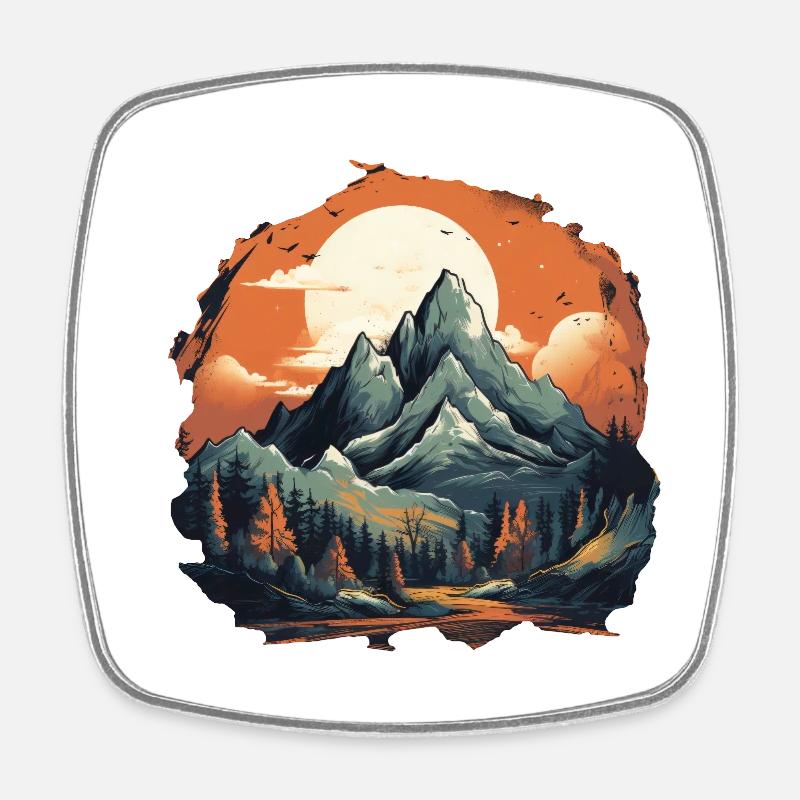 Landschaft - Viereckiger Kühlschrankmagnet - Weiß