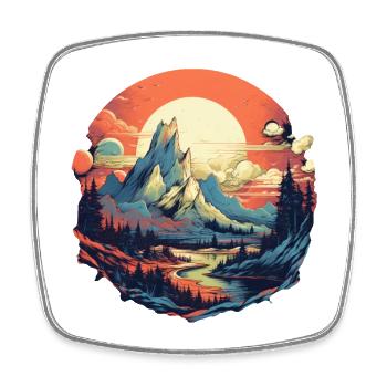 Landscape - Square fridge magnet - white - Front
