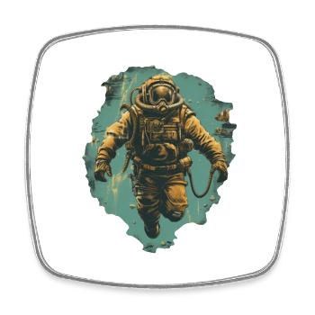 Taucher - Viereckiger Kühlschrankmagnet - Weiß - Vorne