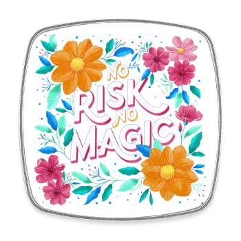 Magic and flowers - Square fridge magnet - white - Front
