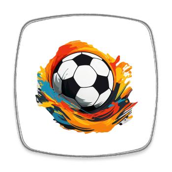 Ballon de football - Magnet carré - blanc - Devant