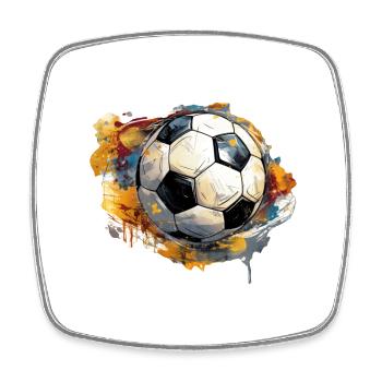 Ballon de football - Magnet carré - blanc - Devant