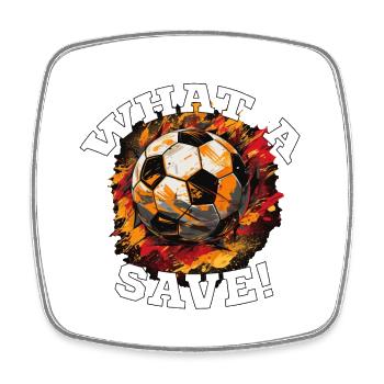 Balle de football - Quelle sauvegarde! - Magnet carré - blanc - Devant