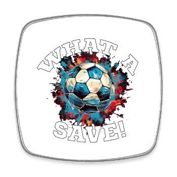 Fußball ball - What a Save! - Viereckiger Kühlschrankmagnet - Weiß - Vorne