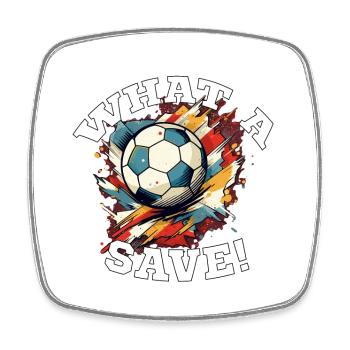 Fußball ball - What a Save! - Viereckiger Kühlschrankmagnet - Weiß - Vorne