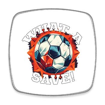 Balle de football - Quelle sauvegarde! - Magnet carré - blanc - Devant