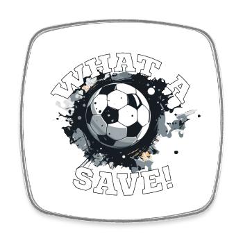 Fußball ball - What a Save! - Viereckiger Kühlschrankmagnet - Weiß - Vorne