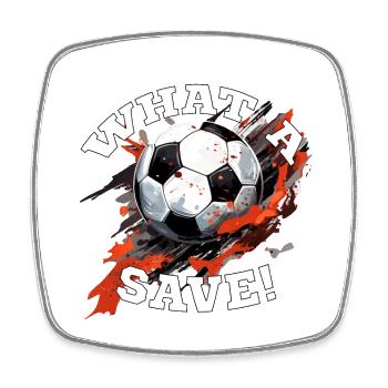 Fußball ball - What a Save! - Viereckiger Kühlschrankmagnet - Weiß - Vorne