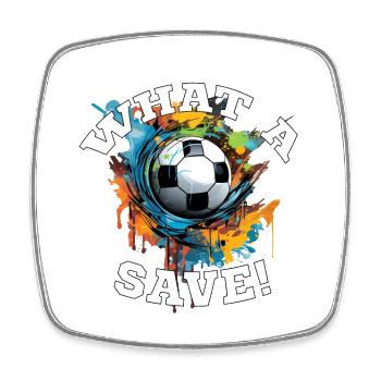 Balle de football - Quelle sauvegarde! - Magnet carré - blanc - Devant