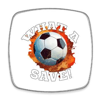Fußball ball - What a Save! - Viereckiger Kühlschrankmagnet - Weiß - Vorne
