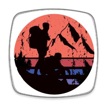 Outdoor Wandern Naturliebhaber - Viereckiger Kühlschrankmagnet - Weiß - Vorne