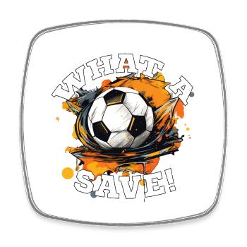 Fußball ball - What a Save! - Viereckiger Kühlschrankmagnet - Weiß - Vorne