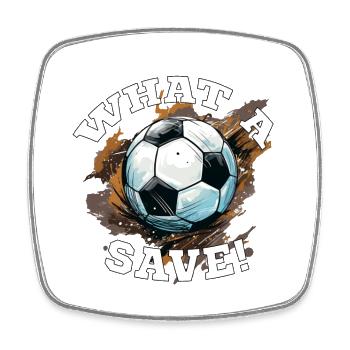 Balle de football - Quelle sauvegarde! - Magnet carré - blanc - Devant