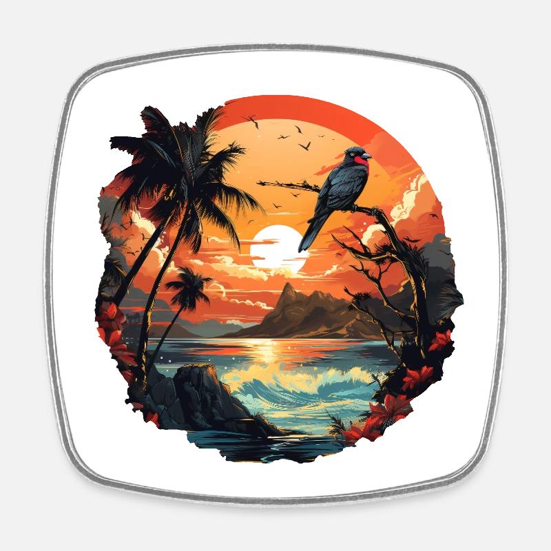 Tropical - Magnet carré - blanc