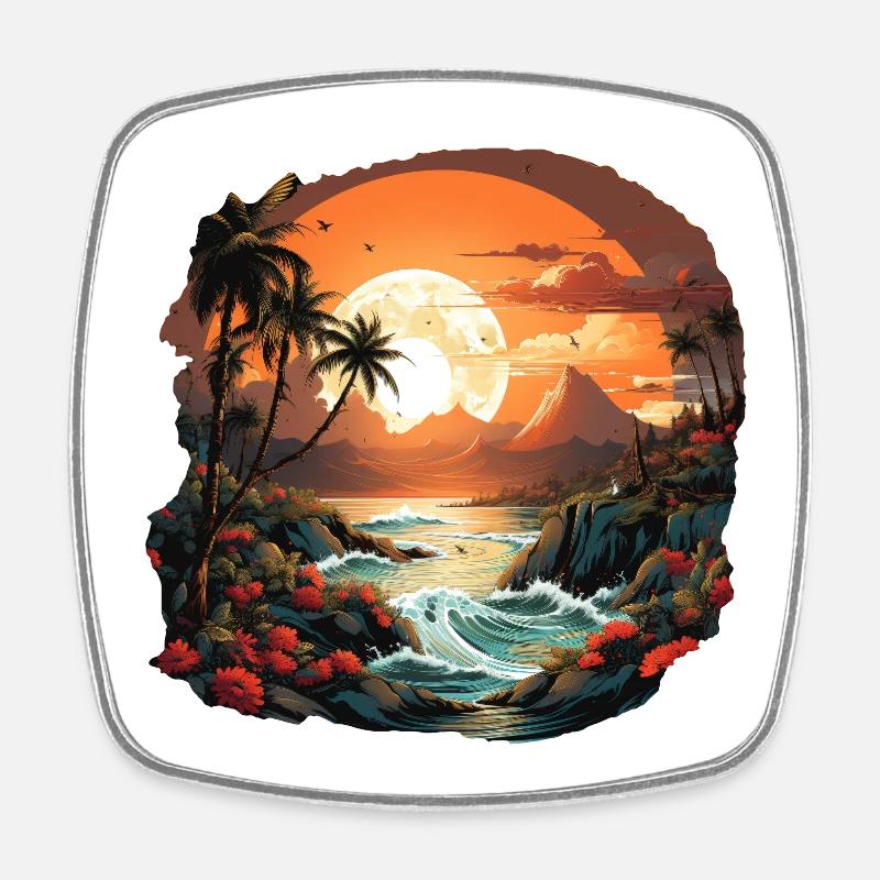 Tropical - Magnet carré - blanc