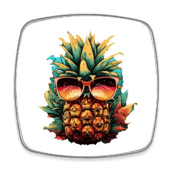 Pineapple - Square fridge magnet - white - Front