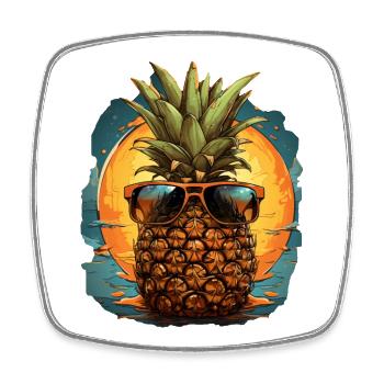 Pineapple - Square fridge magnet - white - Front