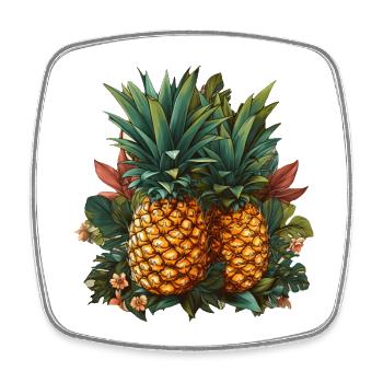 Pineapple - Square fridge magnet - white - Front
