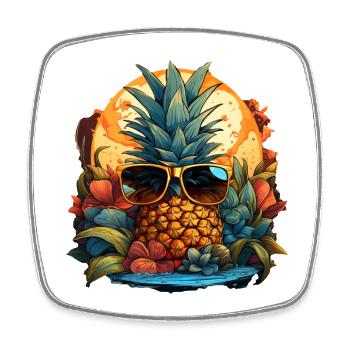 Pineapple - Square fridge magnet - white - Front