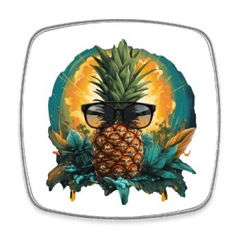 Pineapple - Square fridge magnet - white - Front