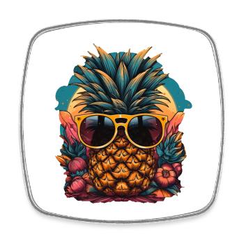 Pineapple - Square fridge magnet - white - Front