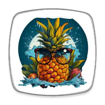 Pineapple - Square fridge magnet - white - Front