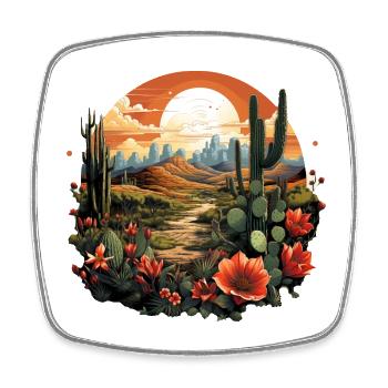 Cactus - Square fridge magnet - white - Front