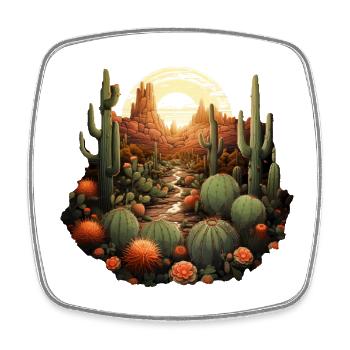 Cactus - Square fridge magnet - white - Front