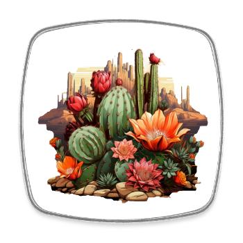 Cactus - Square fridge magnet - white - Front