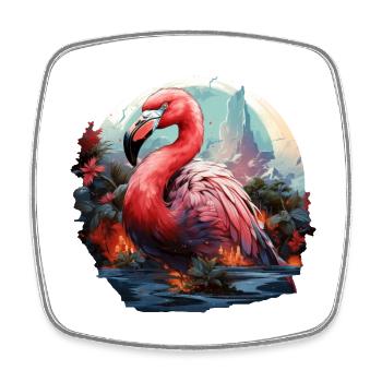 Flamingo - Square fridge magnet - white - Front