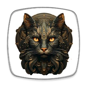 Katze - Viereckiger Kühlschrankmagnet - Weiß - Vorne