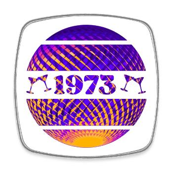 Année de construction: 1973 - Magnet carré - blanc - Devant